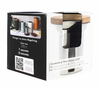 OGO Living Tea Infuser - Stainless Steel with Acacia Wood Lid