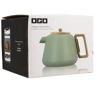 OGO LIVING Viggo Öntöttvas Teáskanna 1 Liter Mandulazöld