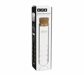 OGO Living Ycare Glass Tea Infuser Tube with Cork Stopper