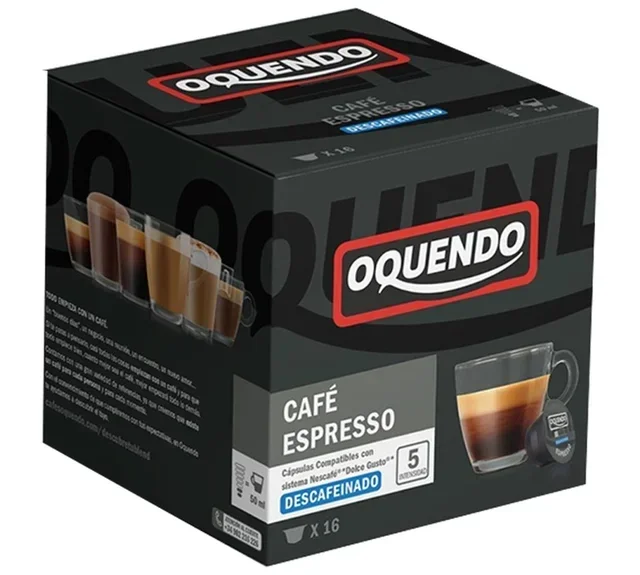 OQUENDO 16 Decaf Espresso Capsules – Dolce Gusto* Compatible