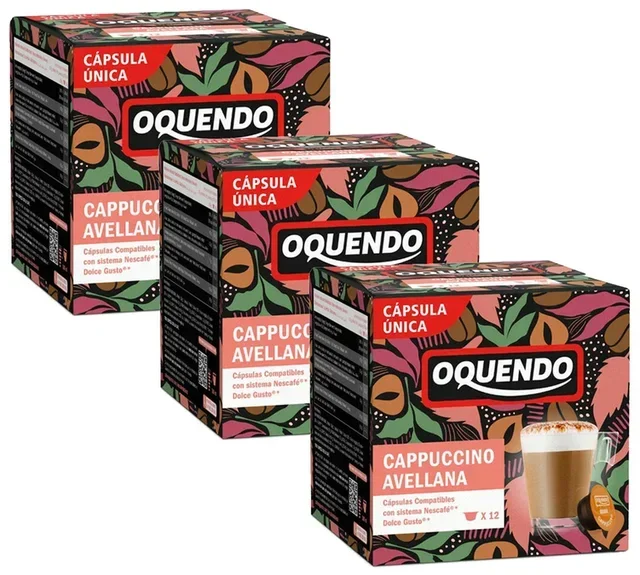 OQUENDO 36 Nescafé* Dolce Gusto* Compatible Hazelnut Cappuccino Capsules