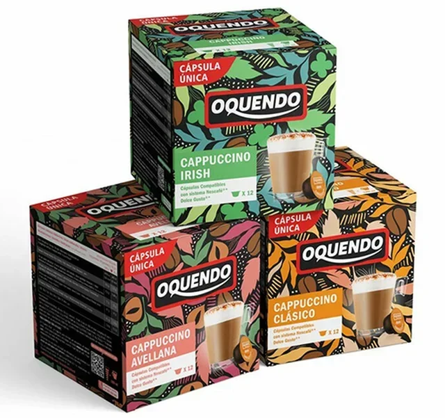 OQUENDO Cappuccino Gift Set: 42 cl Ceramic Mug with 36 Dolce Gusto Pods