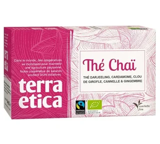 Organic &amp; Fair Trade Chai Black Tea - 20 Tea Bags - Terra Etica