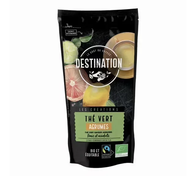 Organic &amp; Fair Trade Citrus Green Tea - Loose Leaf 80g - FAIRTRADE - DESTINATION