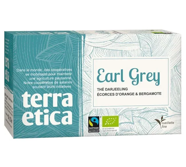 Schwarzer Tee Earl Grey, Bio und Fair Trade – 20 Teebeutel – Terra Etica