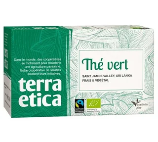 Bio-Grüntee aus Sri Lanka, Fairtrade – 20 Teebeutel – Terra Etica