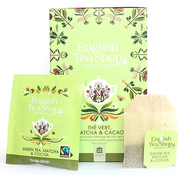 Bio &amp; Fairtrade Zöld tea Matcha Kakó - 20 filter - FAIRTRADE - ENGLISH TEA SHOP