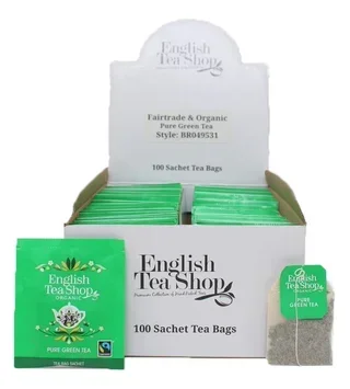 ENGLISH TEA SHOP - Ekologiška ir sąžiningos prekybos Žalioji arbata - 100 pakelių