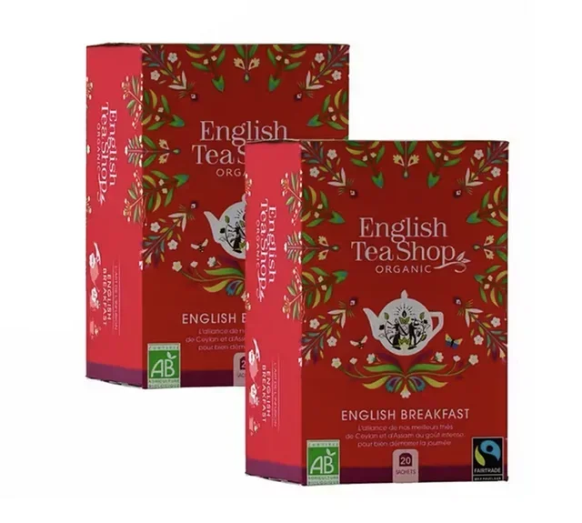Organic and Fair Trade English Breakfast Black Tea Pack - 3 for the price of 2 x 20 tea bags - ENGLISH TEA SHOP