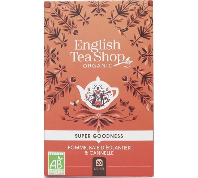 Infusão de Frutas Biológica Maçã, Rosa-Brava e Canela – 20 Saquetes – ENGLISH TEA SHOP