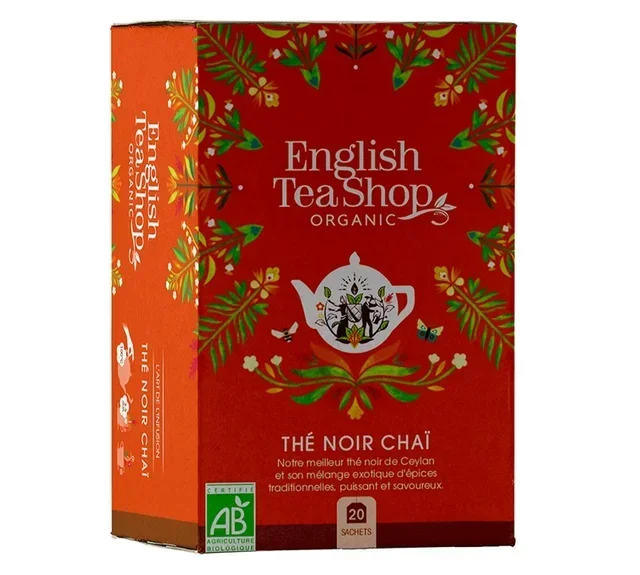 Organic Black Chai Tea ENGLISH TEA SHOP - 20 tea bags