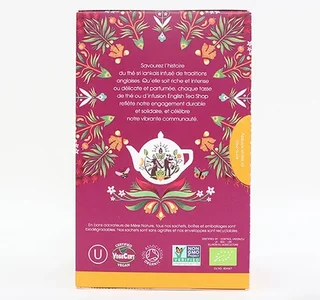 Organic Black Tea Ginger Peach - 20 Tea Bags - ENGLISH TEA SHOP