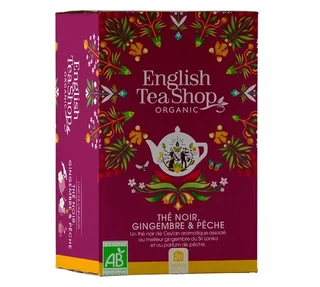 Organic Black Tea Ginger Peach - 20 Tea Bags - ENGLISH TEA SHOP