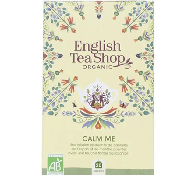 Organic Calm Me Herbal Tea – 20 Wrapped Bags – ENGLISH TEA SHOP