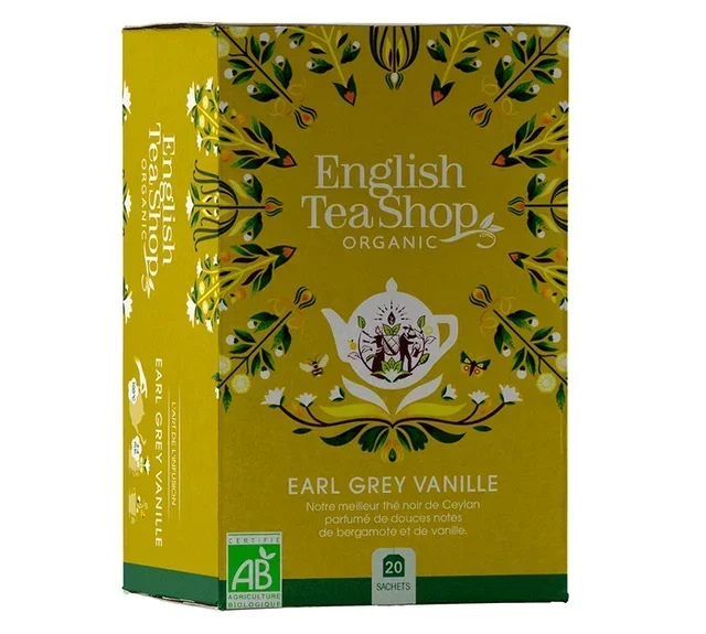 Organic Earl Grey Black Tea with Vanilla - 20 sachets - ENGLISH TEA SHOP