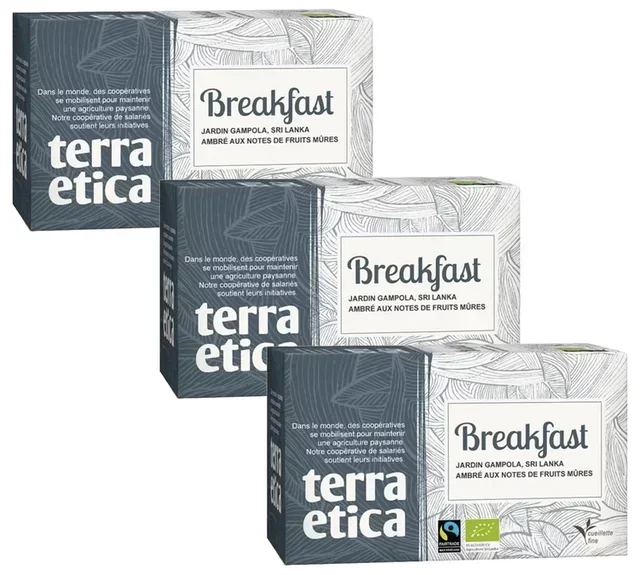 Organic Fair Trade Black Breakfast Tea Bundle - 3 x 20 bags - TERRA ETICA