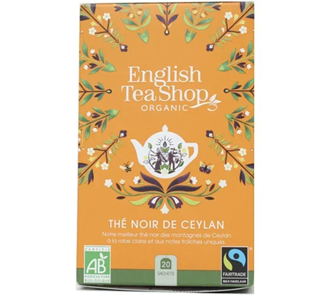 Chá Preto Ceilão Biológico Comércio Justo – 20 saquetas – FAIRTRADE – ENGLISH TEA SHOP