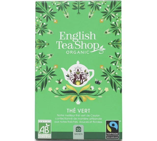 Chá Verde Biológico do Ceilão Comércio Justo – 20 Saquetas | ENGLISH TEA SHOP
