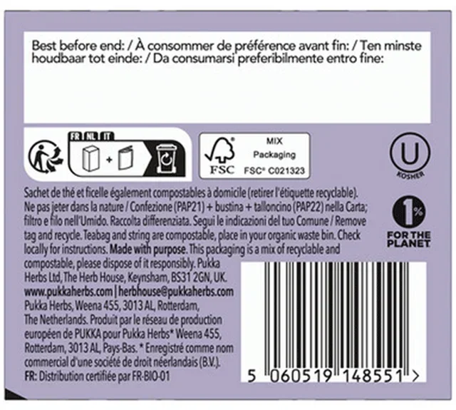 PUKKA Gorgeous Earl Grey Luomu Musta Tee - 6 x 20 pussia