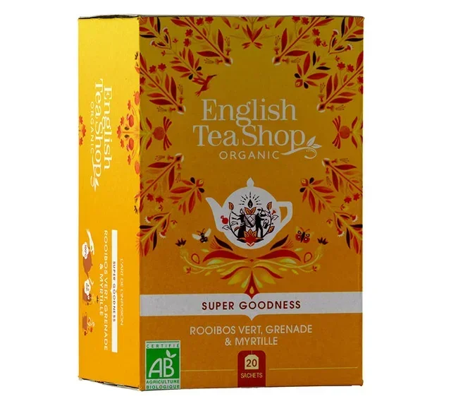 Organic Green Rooibos with Pomegranate and Blueberry – 20 sachets – ENGLISH TEA SHOP
