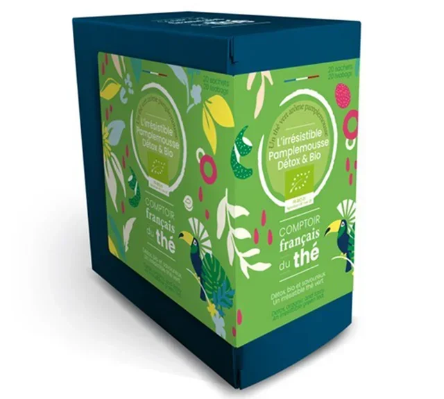 Organic Green Tea The Irresistible Grapefruit Detox - 20 Bags - COMPTOIR FRANÇAIS DU THÉ