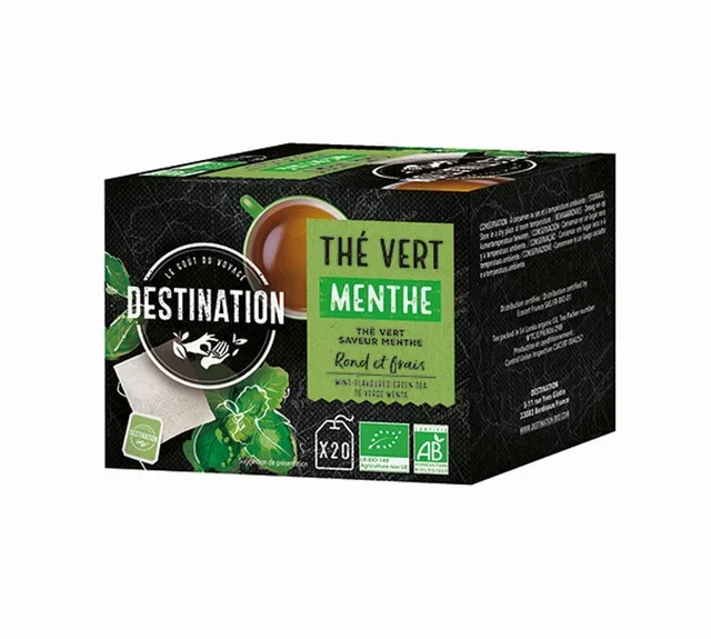 Bio zöld tea mentával - 20 filter - DESTINATION