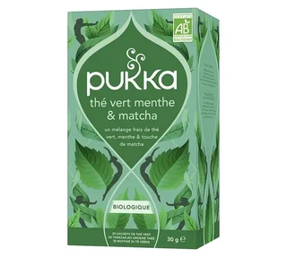 Organic Green Tea with Mint &amp; Matcha - 20 bags - PUKKA