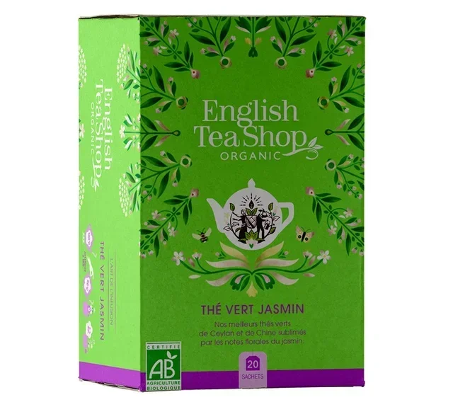 Organic Jasmine Green Tea - 20 tea bags - ENGLISH TEA SHOP