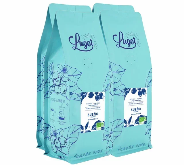 Organic Mexico Sueño Coffee Beans 1kg - Water Process Decaf - Lugat