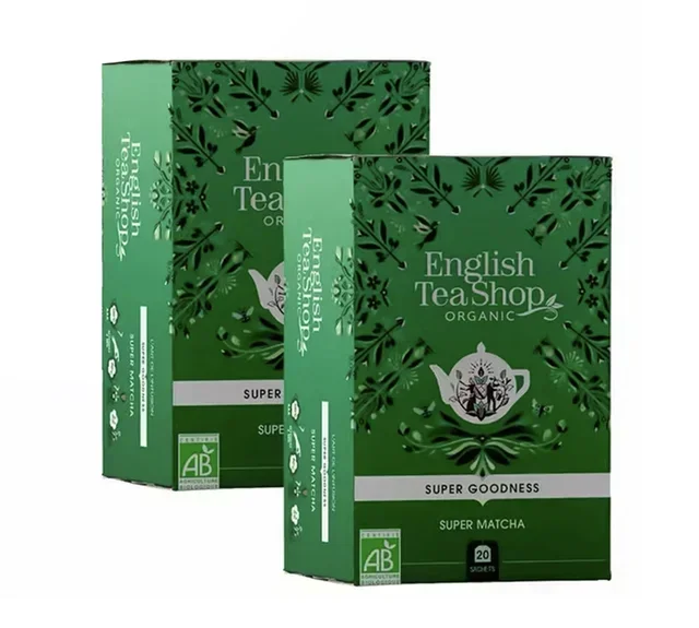 Embalagem de chá Super Matcha Bio – 2 embalagens de 20 saquinhos – ENGLISH TEA SHOP
