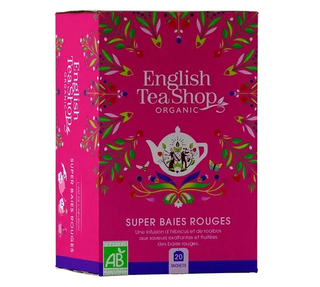 Økologisk rødbær-innfusjon – 20 teposer – ENGLISH TEA SHOP