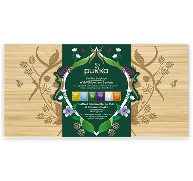 Cofanetto Tè Biologici in Bambù - 6 x 7 bustine - PUKKA