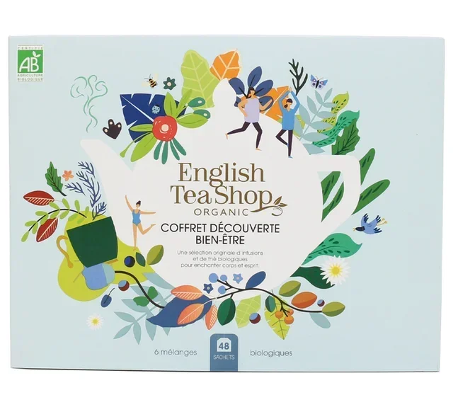 Confezione regalo per scoprire il benessere attraverso tè e infusi biologici – 6 confezioni da 8 bustine – ENGLISH TEA SHOP
