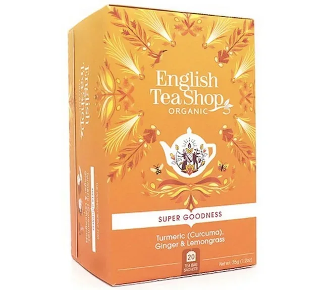 Organic Turmeric Ginger Lemongrass Tea - 20 Sachets - ENGLISH TEA SHOP