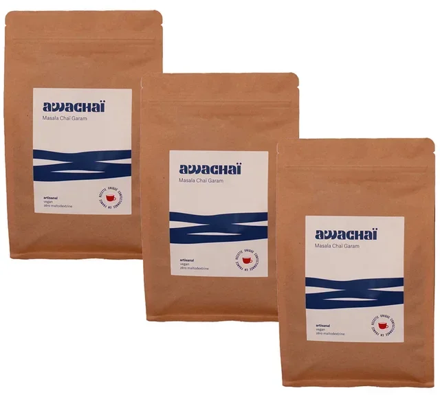 Bio Vegane Handgemachte Masala Chai Packung - Großpackung 3 x 1 kg - AWACHAÏ
