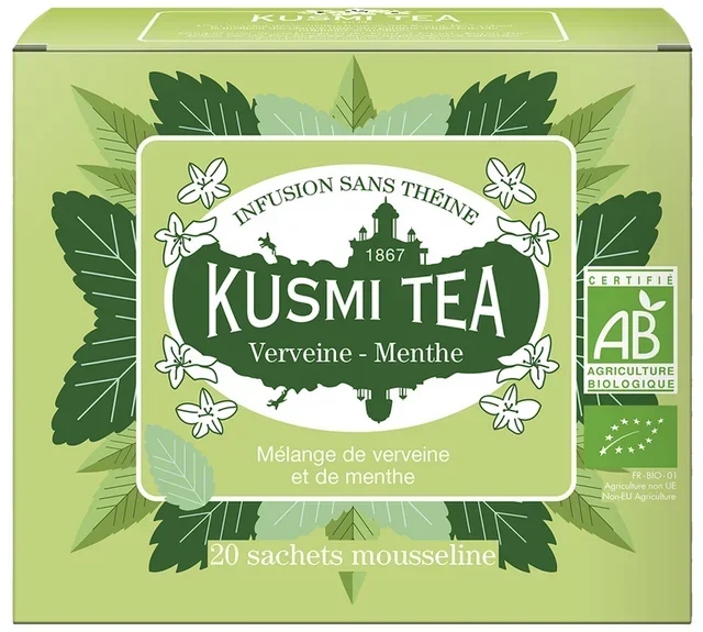 Organic Verbena Mint Infusion - 20 bags - KUSMI TEA