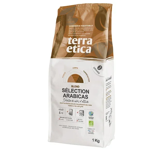 Organic Whole Bean Coffee 1kg Terra Etica Arabica Selection Professional