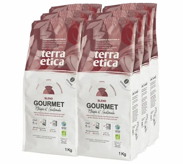 Terra Etica organska kafa u zrnu – 6 kg za profesionalnu upotrebu, gurmanska kvaliteta.