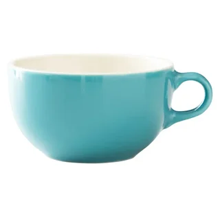 ORIGAMI Latte-Tassen Set Türkis - 3 Tassen mit Untertassen 25 cl