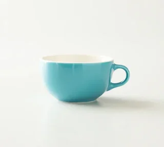 ORIGAMI Latte-Tassen Set Türkis - 3 Tassen mit Untertassen 25 cl