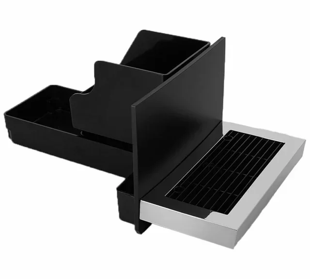 Oslo black drip tray and grounds container - KOTTEA