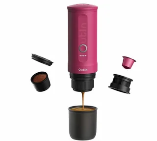 OUTIN Nano Portable Espresso Maker - Fuchsia Pink Edition