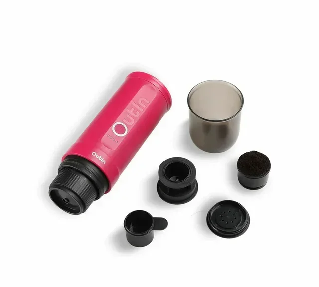 OUTIN Nano Portable Espresso Maker - Fuchsia Pink Edition