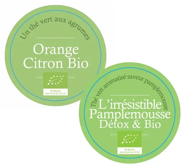 Pack Duo Gröna Teer Oemotståndlig Grapefrukt Apelsin Citron Ekologisk - Lösvikt 2 x 100 g - FRANSKT TEHUS