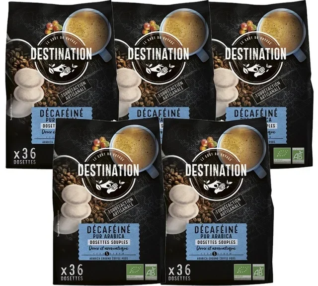 Pack of 180 Organic Decaffeinated soft pods - DESTINATION