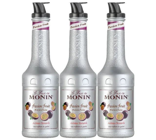 Confezione da 3 Puree di Frutta Monin - Frutto della Passione - 3 x 1L