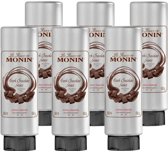 Pack of 6 Monin Topping Sauces - Dark Chocolate - 6 x 500 ml