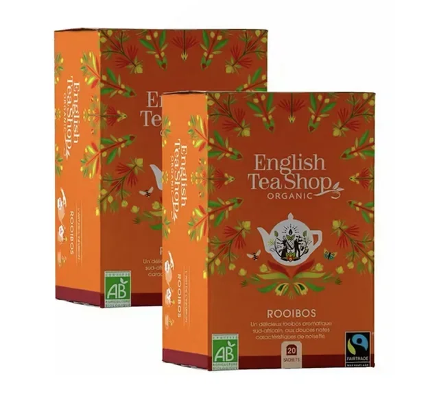 Embalagem de Rooibos Orgânico e de Comércio Justo – 2 x 20 sachês – FAIRTRADE – ENGLISH TEA SHOP