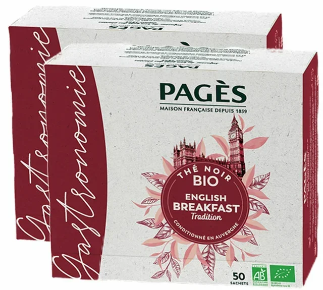 PAGÈS Ekologiskt English Breakfast Svart Te Proffs - 2x50 påsar
