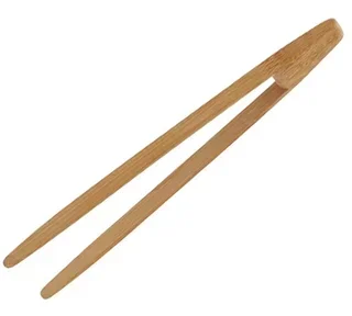 Pebbly Natural Wooden Toast Tongs - 24 cm Bamboo